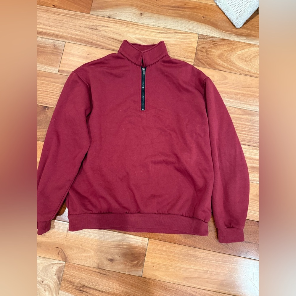 Women's Burgundy Half-Zip Sweater